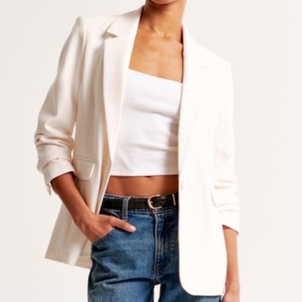 Abercrombie Oversized White Blazer